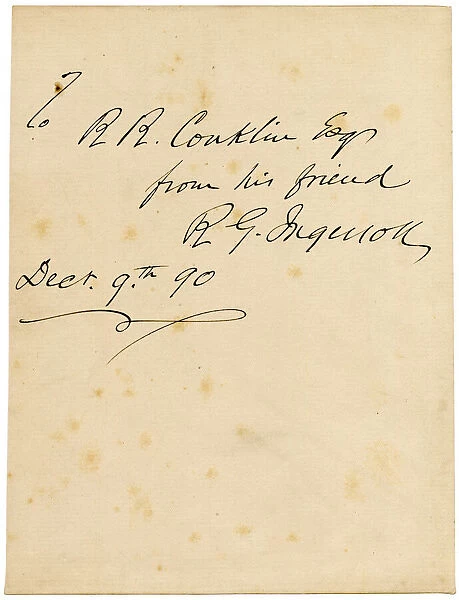 Handwritten note from R G Ingersoll to R R Conklin