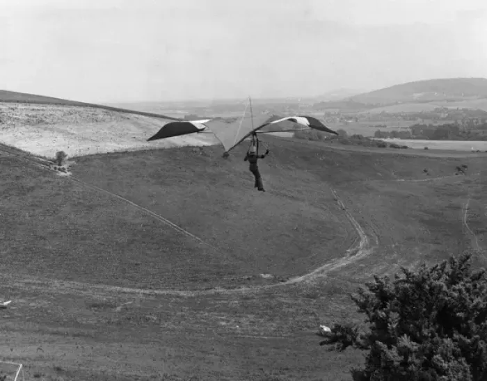 Framed Print : Hang Gliding 1970S Framed Print : Hang Gliding 1970S