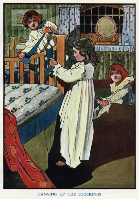 Framed Print : Hanging stockings by Charles Robinson Framed Print : Hanging stockings by Charles Robinson