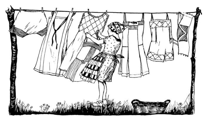Framed Print : Hanging up Washing Framed Print : Hanging up Washing