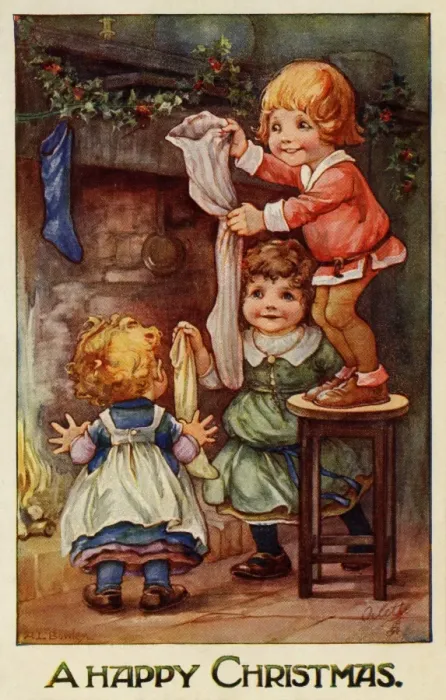 Framed Print : Hanging up the Xmas stocking Framed Print : Hanging up the Xmas stocking