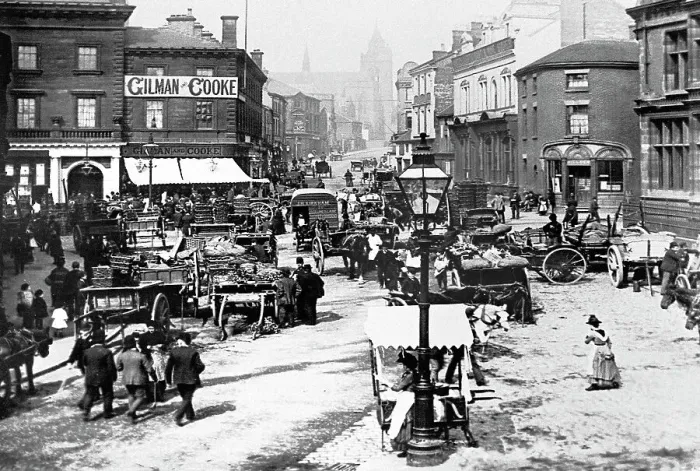 Framed Print : Hanley Town Road early 1900s Framed Print : Hanley Town Road early 1900s