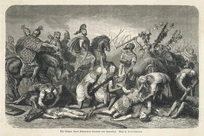 Framed Print : Hannibal stripping the dead Romans after battle Framed Print : Hannibal stripping the dead Romans after battle