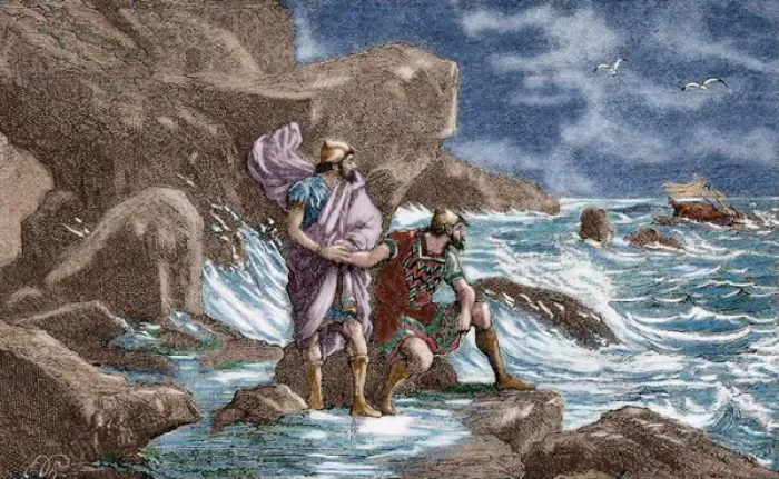 Framed Print : Hanno the Navigator (c. 500 BC). Engraving. Colored Framed Print : Hanno the Navigator (c. 500 BC). Engraving. Colored
