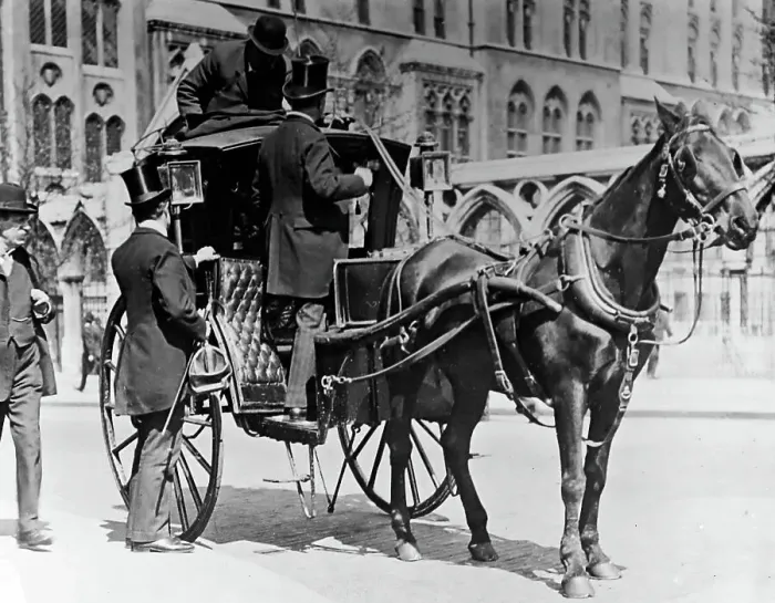 Framed Print : Hansom cab, London, early 1900s Framed Print : Hansom cab, London, early 1900s