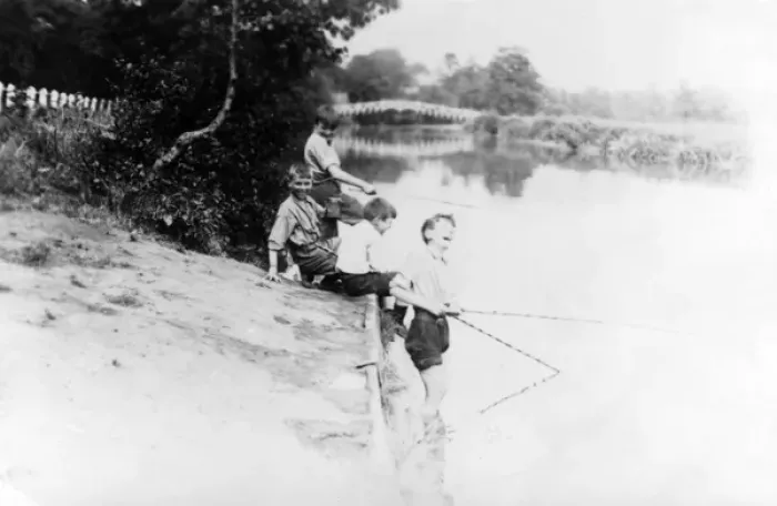 Framed Print : Happy Boys Fishing Framed Print : Happy Boys Fishing