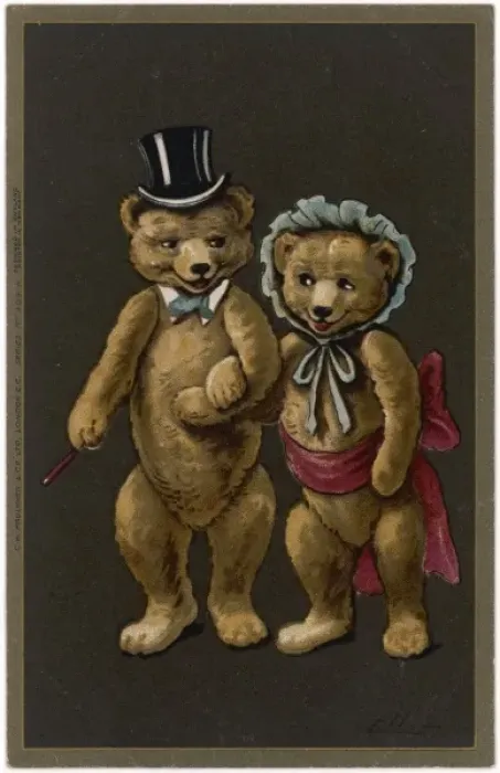 Framed Print : Happy Couple of Bears Framed Print : Happy Couple of Bears