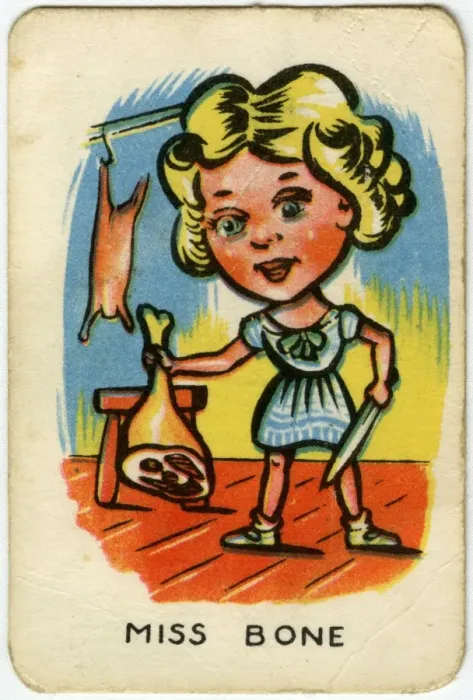 Framed Print : Happy Familes Playing Cards - Miss Bone Framed Print : Happy Familes Playing Cards - Miss Bone