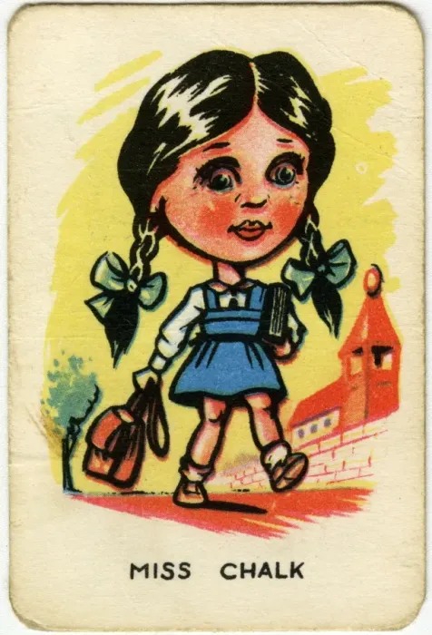 Framed Print : Happy Familes Playing Cards - Miss Chalk Framed Print : Happy Familes Playing Cards - Miss Chalk