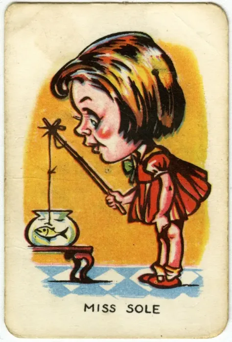 Framed Print : Happy Familes Playing Cards - Miss Sole Framed Print : Happy Familes Playing Cards - Miss Sole