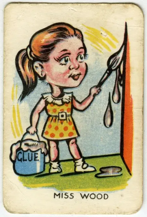 Framed Print : Happy Familes Playing Cards - Miss Wood Framed Print : Happy Familes Playing Cards - Miss Wood