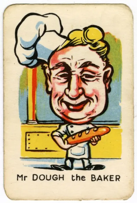 Framed Print : Happy Familes Playing Cards - Mr Dough the Baker Framed Print : Happy Familes Playing Cards - Mr Dough the Baker