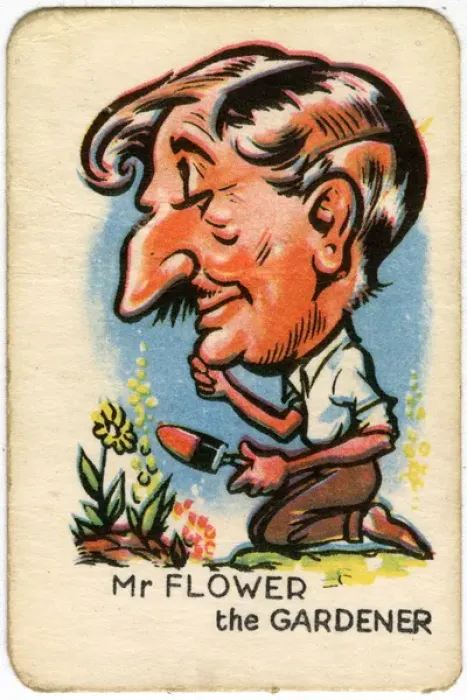 Framed Print : Happy Familes Playing Cards - Mr Flower the Gardener