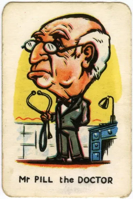 Framed Print : Happy Familes Playing Cards - Mr Pill the Doctor Framed Print : Happy Familes Playing Cards - Mr Pill the Doctor