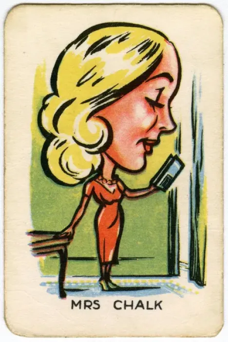 Framed Print : Happy Familes Playing Cards - Mrs Chalk Framed Print : Happy Familes Playing Cards - Mrs Chalk