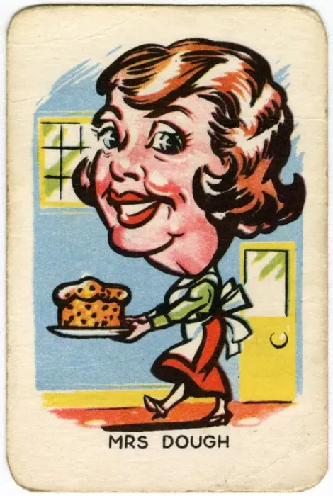 Framed Print : Happy Familes Playing Cards - Mrs Dough Framed Print : Happy Familes Playing Cards - Mrs Dough