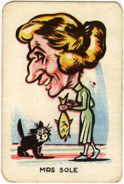 Framed Print : Happy Familes Playing Cards - Mrs Sole Framed Print : Happy Familes Playing Cards - Mrs Sole