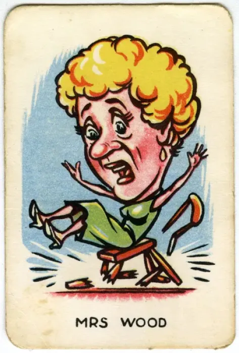 Framed Print : Happy Familes Playing Cards - Mrs Wood Framed Print : Happy Familes Playing Cards - Mrs Wood