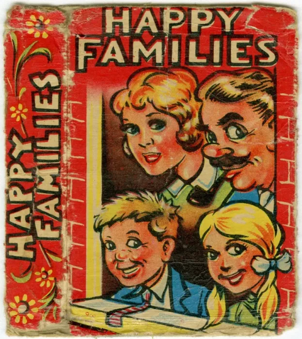 Framed Print : Happy Familes Playing Cards - pack box Framed Print : Happy Familes Playing Cards - pack box