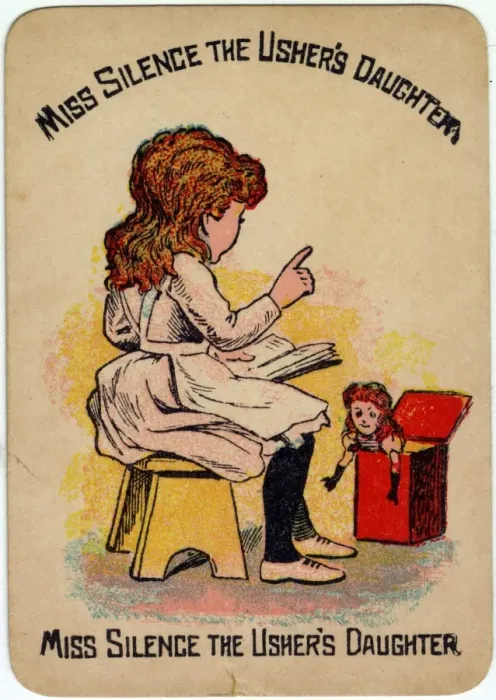 Framed Print : Happy Families Playing Cards - Miss Silence Framed Print : Happy Families Playing Cards - Miss Silence