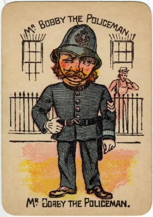 Framed Print : Happy Families Playing Cards - Mr Bobby the Policeman Framed Print : Happy Families Playing Cards - Mr Bobby the Policeman