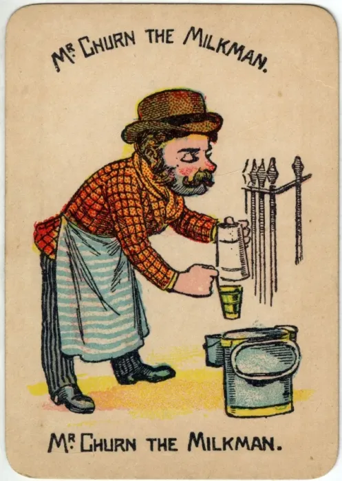 Framed Print : Happy Families Playing Cards - Mr Churn the Milkman Framed Print : Happy Families Playing Cards - Mr Churn the Milkman