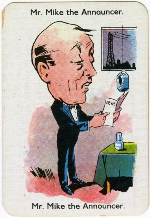 Framed Print : Happy Families Playing Cards - Mr Mike the Announcer Framed Print : Happy Families Playing Cards - Mr Mike the Announcer