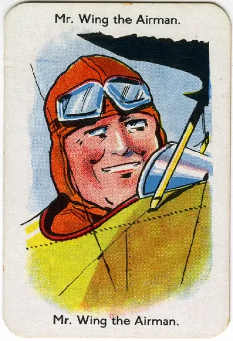 Framed Print : Happy Families Playing Cards - Mr Wing the Airman Framed Print : Happy Families Playing Cards - Mr Wing the Airman