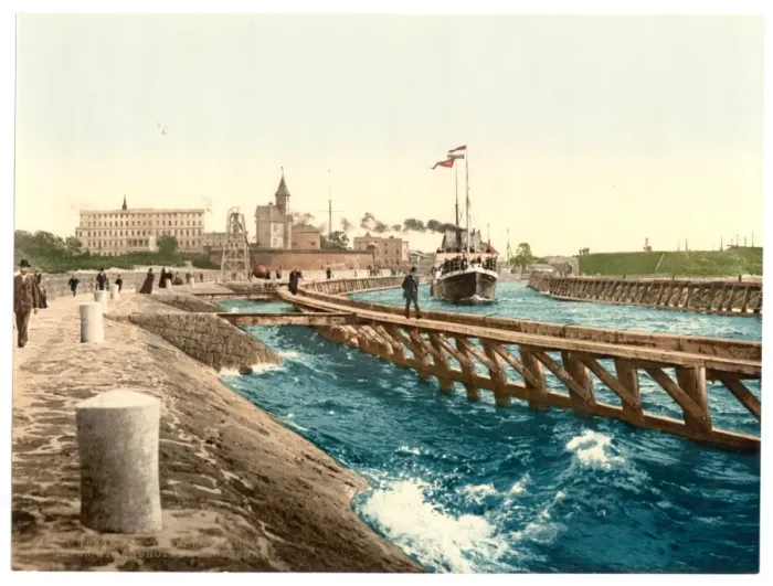 Framed Print : Harbor, hotel and pilot station, Colberg, Pommeraina, German Framed Print : Harbor, hotel and pilot station, Colberg, Pommeraina, German