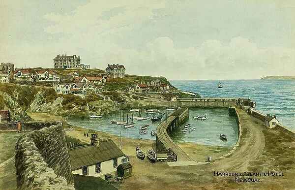 Harbour and Atlantic Hotel, Newquay, Cornwall