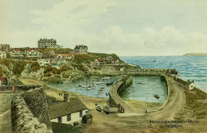 Framed Print : Harbour and Atlantic Hotel, Newquay, Cornwall Framed Print : Harbour and Atlantic Hotel, Newquay, Cornwall