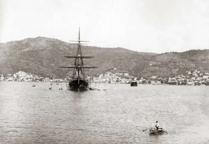 Framed Print : Harbour of Charlotte Amelia, St Thomas, West Indies, circa 1 Framed Print : Harbour of Charlotte Amelia, St Thomas, West Indies, circa 1