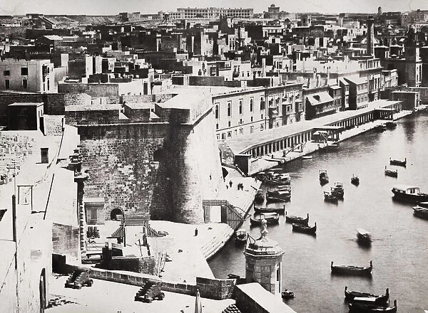 Harbour and city of Valletta, Malta