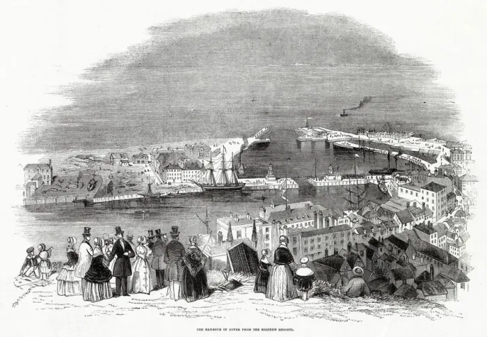 Framed Print : Harbour of Dover from the Western heights 1846 Framed Print : Harbour of Dover from the Western heights 1846