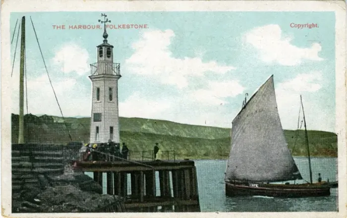 Framed Print : The Harbour & Lighthouse, Folkestone, England Framed Print : The Harbour & Lighthouse, Folkestone, England