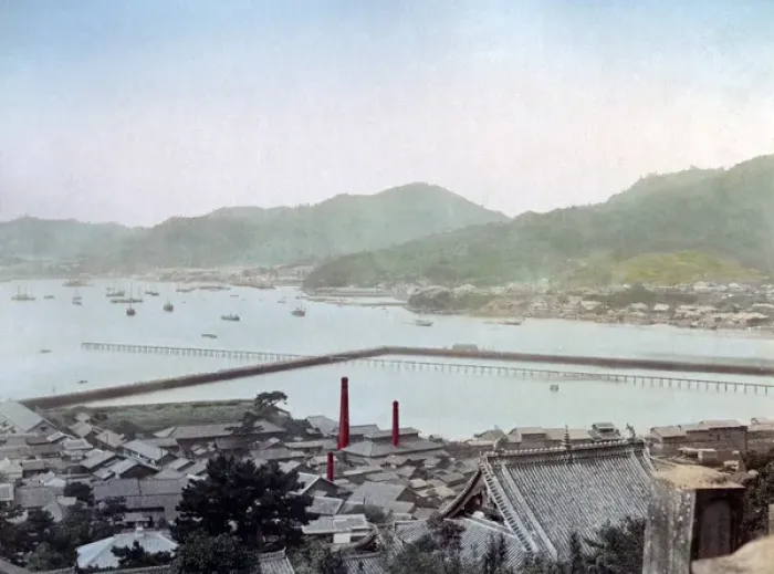 Framed Print : Harbour, Nagasaki, Japan, circa 1890 Framed Print : Harbour, Nagasaki, Japan, circa 1890