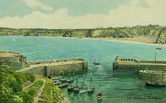 Framed Print : Harbour at Newquay, Cornwall Framed Print : Harbour at Newquay, Cornwall