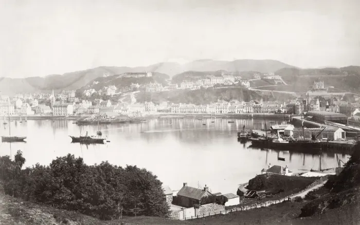 Framed Print : Harbour at Oban, viewed from the south, Scotland, c. 1880 s Framed Print : Harbour at Oban, viewed from the south, Scotland, c. 1880 s