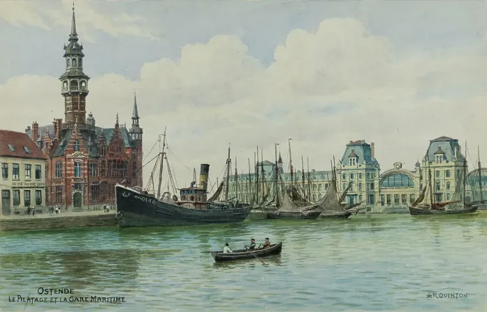 Framed Print : Harbour at Ostend, Belgium Framed Print : Harbour at Ostend, Belgium