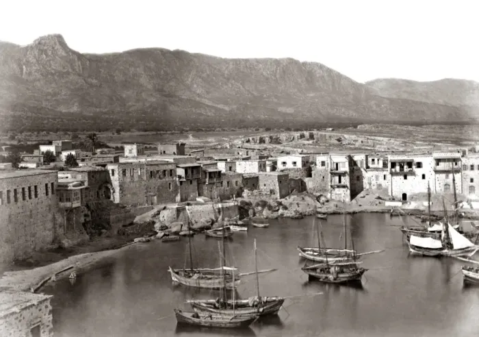 Framed Print : The harbour at Paphos, Greece, circa 1880s Framed Print : The harbour at Paphos, Greece, circa 1880s