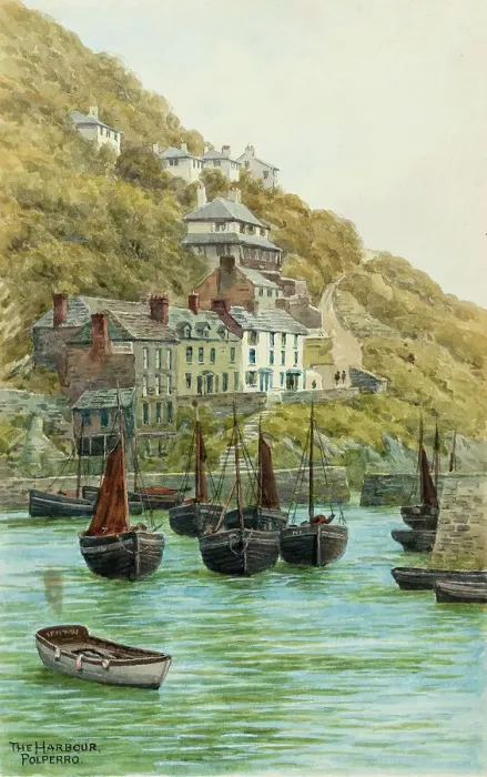 Framed Print : Harbour at Polperro, Cornwall Framed Print : Harbour at Polperro, Cornwall