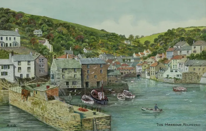 Framed Print : Harbour at Polperro, Cornwall Framed Print : Harbour at Polperro, Cornwall