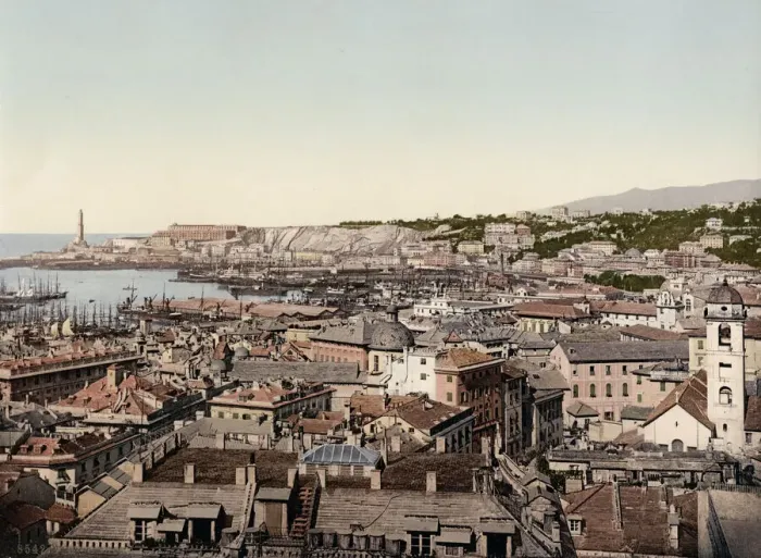 Framed Print : Harbour, port at Genoa, Genova, Italy Framed Print : Harbour, port at Genoa, Genova, Italy