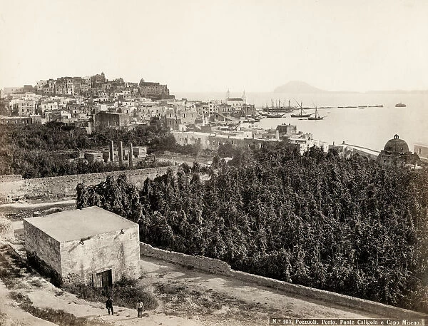 Harbour at Pozzuoli, Italy, image c. 1870 s