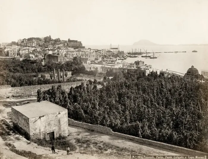 Framed Print : Harbour at Pozzuoli, Italy, image c. 1870 s Framed Print : Harbour at Pozzuoli, Italy, image c. 1870 s
