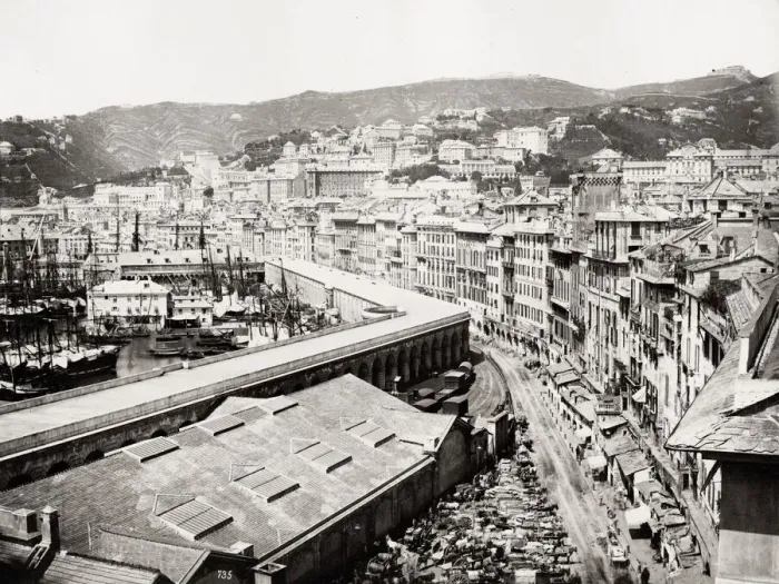 Framed Print : Harbour with ships, Genova, Genoa, Italy Framed Print : Harbour with ships, Genova, Genoa, Italy