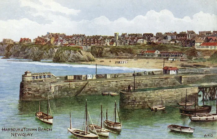 Framed Print : Harbour and Town Beach, Newquay, Cornwall Framed Print : Harbour and Town Beach, Newquay, Cornwall