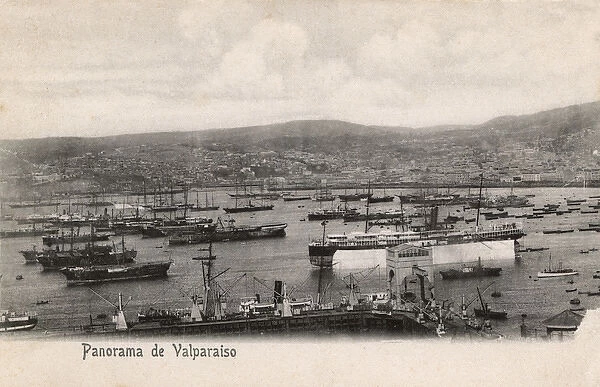 Harbour at Valparaiso, Chile, South America