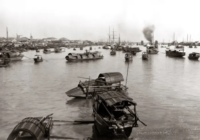 Framed Print : Harbour view, Canton, circa 1890 Framed Print : Harbour view, Canton, circa 1890