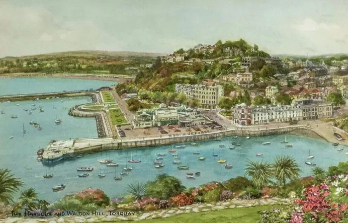 Framed Print : The Harbour and Waldon Hill, Torquay, Devon Framed Print : The Harbour and Waldon Hill, Torquay, Devon